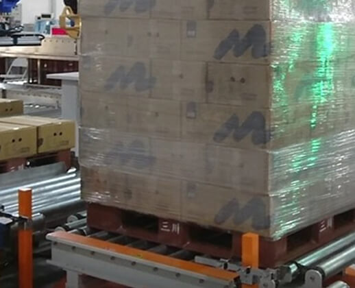 Pallet Wrapper And Weighing Line